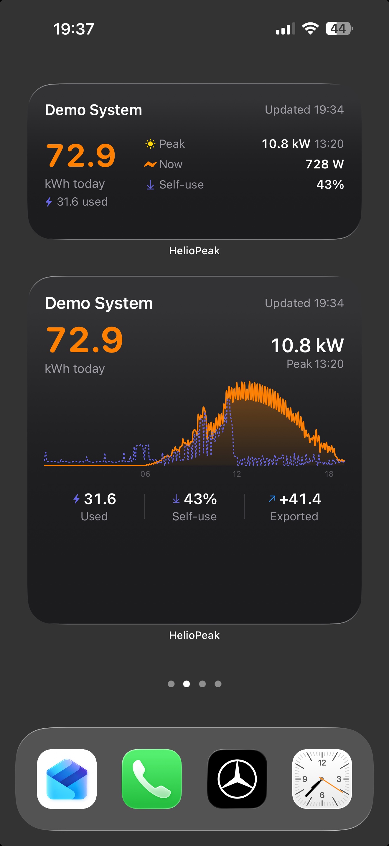 HelioPeak Home Screen Widget